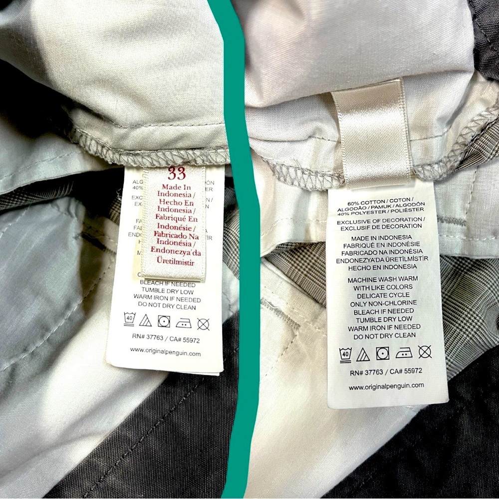 ⭐️HP⭐️Original Penguin Men’s Shorts Bundle. Size 32-33 Grey plaid and Khaki - Picture 9 of 14
